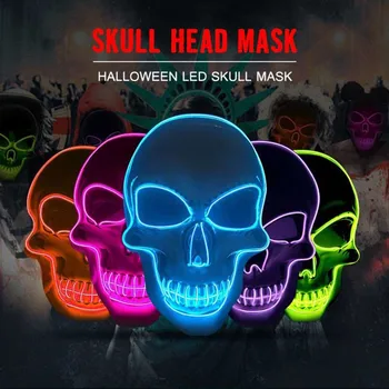 LED Craniu Masca Halloween Oribil Mască Înfricoșătoare de Halloween Masca Luminos Cosplay Măști de Lumină LED-Up Măști