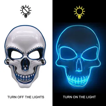 LED Craniu Masca Halloween Oribil Mască Înfricoșătoare de Halloween Masca Luminos Cosplay Măști de Lumină LED-Up Măști