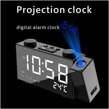 Led Digital Cocoș Ceas De Proiecție Tabelul Ceas Cu Alarmă Noptiera Ceas De Ceas De Pe Desktop Calendar Ceas Electronic Cu Radio Fm Thermome