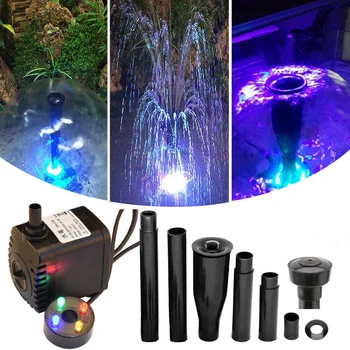 LED Fantana Filtru Pompa Acvarii de Oxigen Gradina Cascade Piscină, Iaz cu Pești Submersibile Pompa de Apa cu Led-uri de Lumină UE Plug