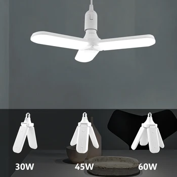 LED Lampă de Plafon Pliabil Fan Blade 30/45/60W E27 Bec Led-uri Creative, Unghi de Prindere Reglabil Led-uri Bec pentru Casa Garaj Iluminat