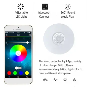 Led Lumina Plafon Cu Control de la Distanță Difuzor bluetooth Aplicatie Moderna Estompat RGB Muzica Lumini Plafon pentru Dormitor, Sufragerie