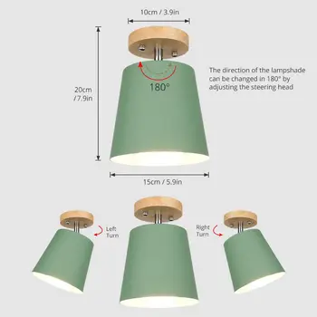 LED Lumina Plafon din Lemn de Fier lămpi de tavan Nordic Moderne Lampă de Tavan pentru Camera de zi de Decorare Dormitor Prindere Coridor Bucatarie