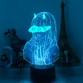 Led Noapte Lumină Zero Doi Cifră de Masă 3d Lampă de Pat Cameră Decor Lumina Anime Waifu Cadou Dragă În Franxx Zero Doi Lampa