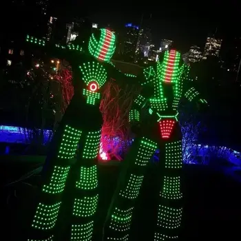 LED Robot Costum RGB culoare schimbare Cluburi de Noapte, Partid CONDUS de Îmbrăcăminte Lumină costume CONDUS costum de Robot Kryoman david dans robot purta