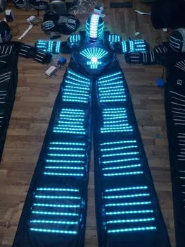 LED Robot Costum RGB culoare schimbare Cluburi de Noapte, Partid CONDUS de Îmbrăcăminte Lumină costume CONDUS costum de Robot Kryoman david dans robot purta