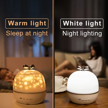 LED Rotativ lampa de Proiecție Cerul Înstelat Romantic Lumina de Proiecție Șase tobogane alegerea Music box lumina de noapte cadouri pentru copii dormitor