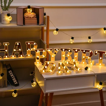 LED Scrisoare Lumina de Noapte Creative 26 Alfabetul englez Baterie Lampă Romantic Petrecere de Nunta de Decorare Cadou de Crăciun 16cm