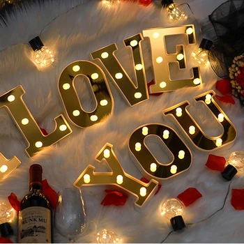 LED Scrisoare Lumina de Noapte Creative 26 Alfabetul englez Baterie Lampă Romantic Petrecere de Nunta de Decorare Cadou de Crăciun 16cm