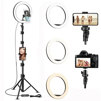 LED Selfie Inel de Lumina 8/10/12 inch Metal Estompat Camera de Telefon Inel de Lampa Cu Stand Trepied Pentru Machiaj Video Live Studio Youtube