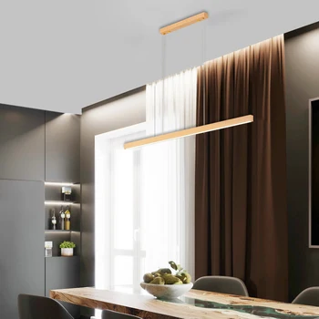 LED simplu din Lemn de Lumini Pandantiv de Iluminat pentru Decor Acasă, Hotel, Birou de Bucătărie Agățat Lumina de Interior sufragerie, Corpuri de iluminat