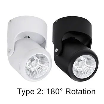 LED Suprafață de Plafon Lumina 7W 12W 15W Lampa Plafon 220V 110V ,Rabatabil și Rotativ COB Spot luminos pentru Decor Acasă