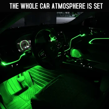 LED-uri Auto Ambientale Interior Picior Lumini 8m 1 din 10 EL Neon Benzi luminoase RGB Modul Multiplu de Sunet App de Control Auto Decorative Lampă de 12v
