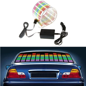 LED-uri auto de Ritm Muzical RGB Lumina Flash Sunet Activat Senzorul de Egalizator Parbriz Spate Autocolant Styling Lămpi de Neon