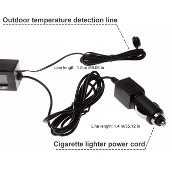 LED-uri de Afișare Vehicul Ceas Electronic Auto Intern Extern Dual Temperatura de Automobile Tensiune de Alarmă