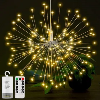 LED-uri de Artificii Lumini Șir Agățat Starburst Șir Lumina de Basm Ghirlanda de Lumini de Crăciun în aer liber luminite 8 Modul de la Distanță