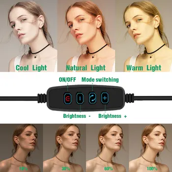 LED-uri de Lumină Inel pentru Selfie Frumusete Cerc Lampa cu Suport Trepied Suport de Telefon pentru Machiaj Foto Video Live Stream pe YouTube TikTok