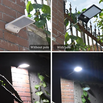Led-uri de Perete de Lumină de Energie Solară Lumina Pridvor cu Controler 3 Moduri Estompat pentru Decor Gradina în aer liber rezistent la apa de Securitate Lampe