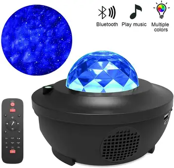 LED-uri Galaxy Proiector Ocean Wave LED Lumina de Noapte Music Player de la Distanță Stele Rotative Lumina de Noapte Pentru Dormitor copil Lampă Dropship