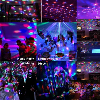 Led-uri Lumina Disco Lumini de Scena de Control Vocal de Muzică Laser Proiector Lumini 60 Modurile RGB Efect de Lampă Pentru Party Show cu Controler