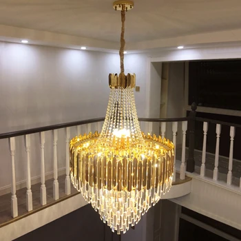 LED-uri Moderne, Candelabre de Cristal Lumini Prindere American K9 Cristal Candelabru Scara Mare Agățat Lămpi Hotel Casa de Iluminat Interior