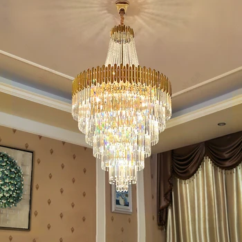 LED-uri Moderne, Candelabre de Cristal Lumini Prindere American K9 Cristal Candelabru Scara Mare Agățat Lămpi Hotel Casa de Iluminat Interior