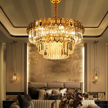 LED-uri Moderne, în stil Art Deco de Cristal din Oțel Inoxidabil de Aur Pandantiv Lumini.Pandantiv lumina Suspendarea corpurilor de Iluminat Lampadare Pentru Sufragerie