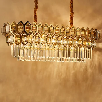 LED-uri Moderne, în stil Art Deco de Cristal din Oțel Inoxidabil de Aur Pandantiv Lumini.Pandantiv lumina Suspendarea corpurilor de Iluminat Lampadare Pentru Sufragerie