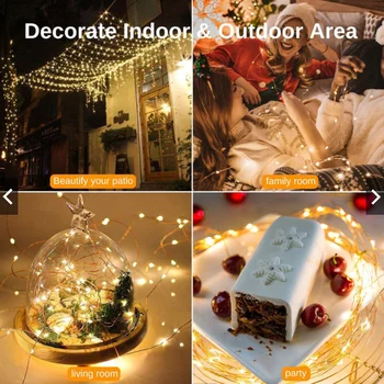 LED Zână Feston Impermeabil în aer liber Garden Decor de Crăciun Șir de Lumină Baterie/USB Alimentat Ghirlanda Petrecere de Anul Nou Nunta