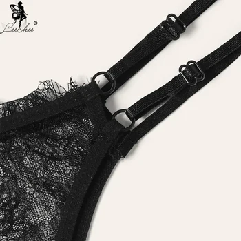 Leechee Noi Femei Bralette set Sexy Genelor Dantelă set de Lenjerie Vedea Prin Sutien cu Chiloți de sex Feminin Transparent Lenjerie Sexy