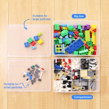 Lego Blocuri Organizator Cutie De Depozitare Liber Combina Plastic Transparent Jucărie Cutie De Depozitare De Mare Capacitate Detasabila Cutie De Depozitare