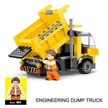 LegoINGly Jucării Mici Particule Blocuri de Inginerie Serie de Auto-Dumping Camion Asamblare DIY Creative Kit pentru Copii