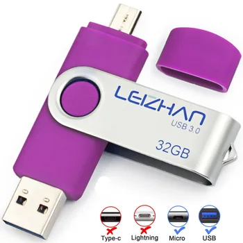 LEIZHAN usb flash drive usb 3.0 pentru android telefon micro pendrive pen drive photostick 128gb 64gb 32gb 16gb 8gb memory stick