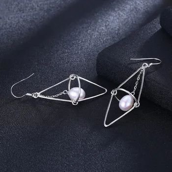LEKANI Argint 925 Geometrice Picătură Cercei Pentru Femeile Simple Shell Pearl Earring-a Aniversare de sex Feminin Bijuterii Fine La Vanzare