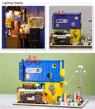 Lemn casă de păpuși de Catering camion Creative recipient diy dollshouse pentru copii miniaturas de mobilier din lemn zabawki dla doros ych