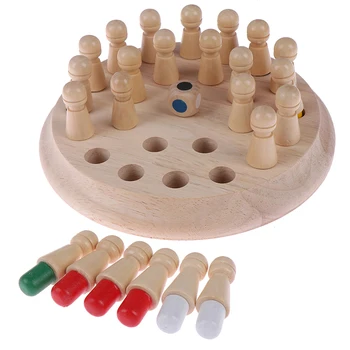 Lemn Meci de Memorie Stick Joc de Șah Bloc Distractiv Joc de Bord de Învățământ Culoare Jucărie Copii joc de petrecere