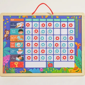 Lemn Obiceiuri Magnetic Recompensa Activitatea Responsabilitatea Graficul Calendaristic Copii Program de Educație pentru Copii Calendar Timp de Jucărie
