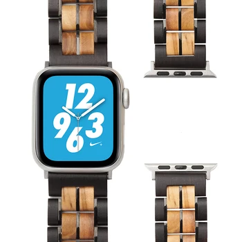 Lemn Trupa Pentru Apple Watch Band Seria 1 2 3 4 Bratari Adaptor 42/38mm Oțel Inoxidabil Moda Brățară montre homme OEM