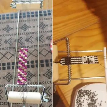 Lemn și Oțel Inoxidabil ștrasuri din Mărgele de Țesut război de Țesut Set de Bijuterii Bratari Coliere Kit Brățară Bijuterii DIY Manual Mașină de Tricotat