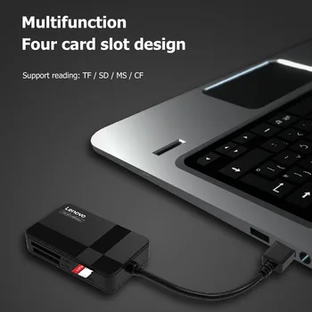Lenovo D302 USB 3.0 Cititor de Carduri 5Gbps 2TB Multifuncțional 4 în 1 TF CF MS Secure Digital Card Reader pentru Windows pentru Mac Linux