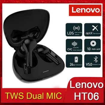 Lenovo HT06 TWS 5.0 Bertone Cip Bluetooth Căști de Decodare Audio Dual de Reducere a Zgomotului MIC Pavilioane Wireless rezistent la apa