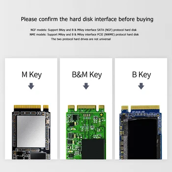 Lenovo M-01 M2 SSD Cazul USB 3.1 Tip C pentru SATA3.0 M. 2 unitati solid state B Cheie USB 3.1 de Tip C, Solid state Drive Adaptor SSD Extern Cabina