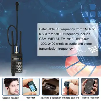 Lentila camerei Detector de microfoane, GSM Audio Detector de microfoane 2G 3G 4G Telefon Mobil, Detector de microfoane Gamă Completă de Radio, Detector de Semnal