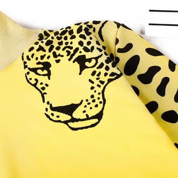 Leopard de Imprimare Maneca Lunga Femei Mozaic Pulovere Femei Pulover de Primavara Toamna Streetwear Tricou Femeie
