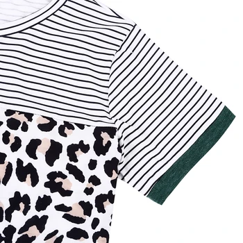 Leopard Panoul De Sus, Maneci Scurte O-Gât Casual Tricou Femei De Vară De Agrement Doamnelor Tricou Topuri Moale T-Shirt Femei Vrac Birou