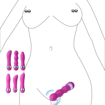 Lesbiene Masturbator Realist Vibrator Mini G Spot Vibratoare Jucarii Sexuale Pentru Femei Adulte AV Erotic Baghetă Magică Anal Plug Margele Vibrator