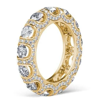 LESF de Lux pentru Femei Inel 4 Ct 5A Zircon Argint 925 Pave Ring Aniversare Inel Inele de Nunta