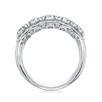 LESF de Lux pentru Femei Inel 5 Ct 5A Zircon Argint 925 Pave Ring Aniversare Inel Inele de Nunta