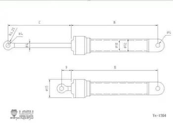 LESU 1 buc Metal 90MM Ulei Hidraulic Cilindru 1/14 RC Model TMY basculantă DIY TH02435-SMT3