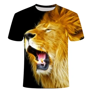 Leu tricou Negru Îmbrăcăminte de Animale 3d Tricou de Design T-shirt shirt Mens Plus Dimensiune Bărbați Topuri Teuri de Moda S-6XL
